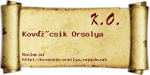 Kovácsik Orsolya névjegykártya