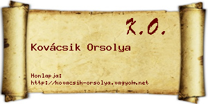 Kovácsik Orsolya névjegykártya